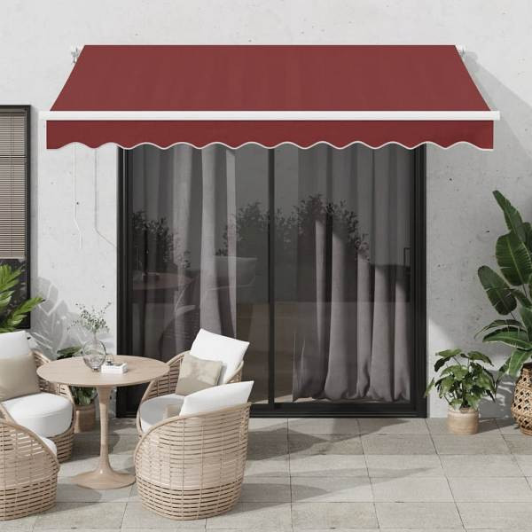 vidaXL Markise Automatisch Weinrot 300x250 cm, Polyester, 3214970
