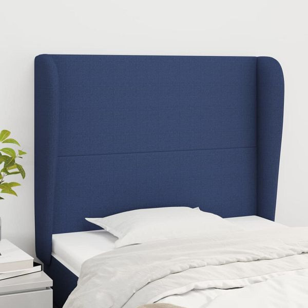 vidaXL Kopfteil mit Ohren Blau 83x23x118/128 cm Stoff, 3117656