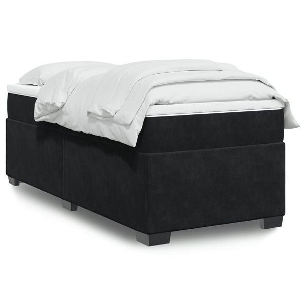 vidaXL Boxspringbett mit Matratze Schwarz 90x190 cm Samt, 3285253