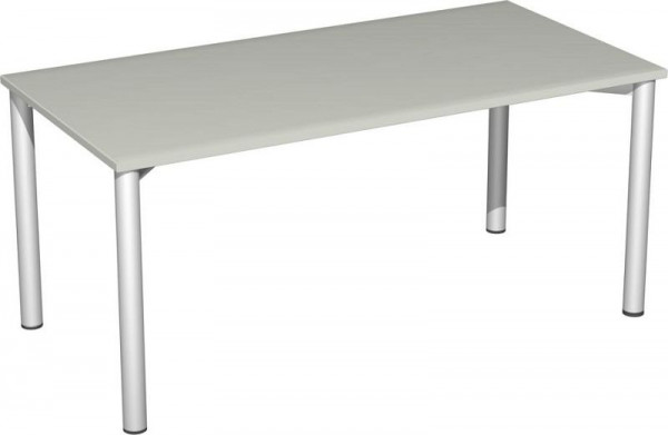 geramöbel Schreibtisch feste Höhe, 1600x800x720, Lichtgrau/Silber, S-550103-LS