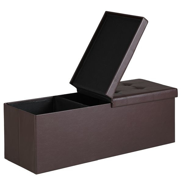 casaria Sitzbank Braun 115x38x38cm mit Klappdeckel, 106962