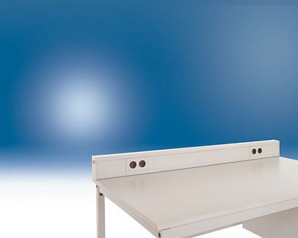 Manuflex Komplett-Energiekanal mit Doppelsteckdosen, BxTxH = 1250 x 67 x 130 mm, ZB0973