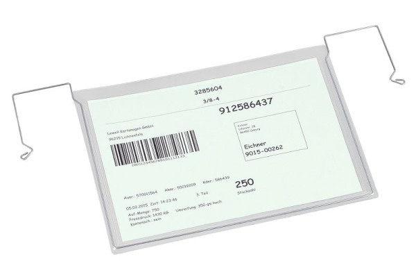Eichner Drahtbügel-Sichttasche ohne Klappe, Transparent, Maße (BxH): 330 x 245 mm, VE: 10 Stück, 9219-10010