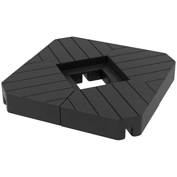 Outsunny Basisgewichte für Sonnenschirmständer, mit Wasser und Sand befüllbar, Kunststoff, 80L x 80B x 13H cm, Schwarz, 84D-277V00BK