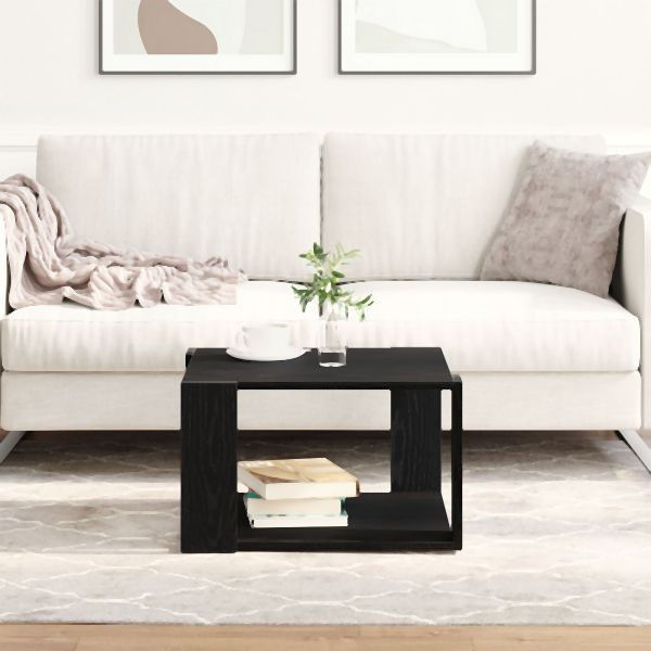 vidaXL Couchtisch schwarz, Eichenholz, 85x55x31 cm, Holzwerkstoff, 862042
