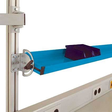 Manuflex Neigbare Ablagekonsole für CANTOLAB und ALU, Nutztiefe 495 mm, für Tischbreite 2000 mm, Lichtblau, ZB8315.5012