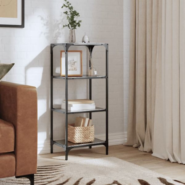 vidaXL Regal mit Glasböden Schwarz 40x30x95 cm Stahl, 846039