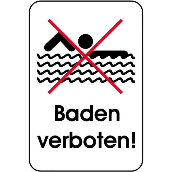 Stein HGS Hinweisschild, Baden verboten!, 400 x 600 mm, 14868