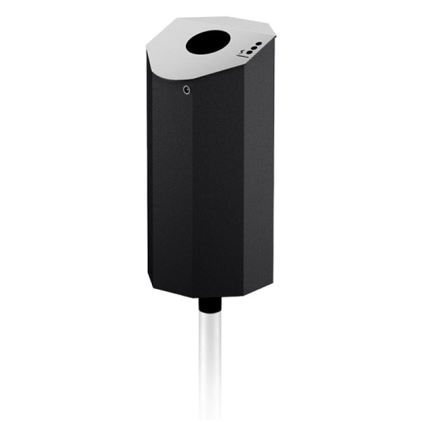 Stein HGS Abfallbehälter 'City 150', wahlweise mit Ascher, Mit Ascher, Standmontage (zum Einbetonieren), RAL 5010 enzianblau, 36645-6