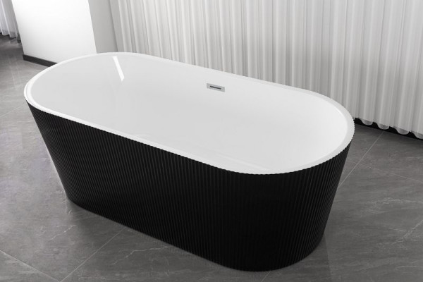 Sanotechnik Badewanne RENO BLACK Acryl Freistehend 170x75x58cm, G9043