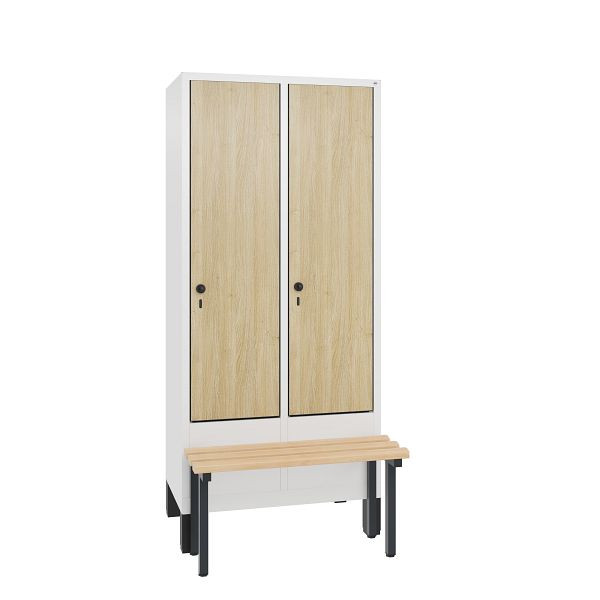 C+P Spind Evolo, 2 Abteile, H1850xB810xT815 mm, Weiß/MDF Eiche, 48030-22 S10283