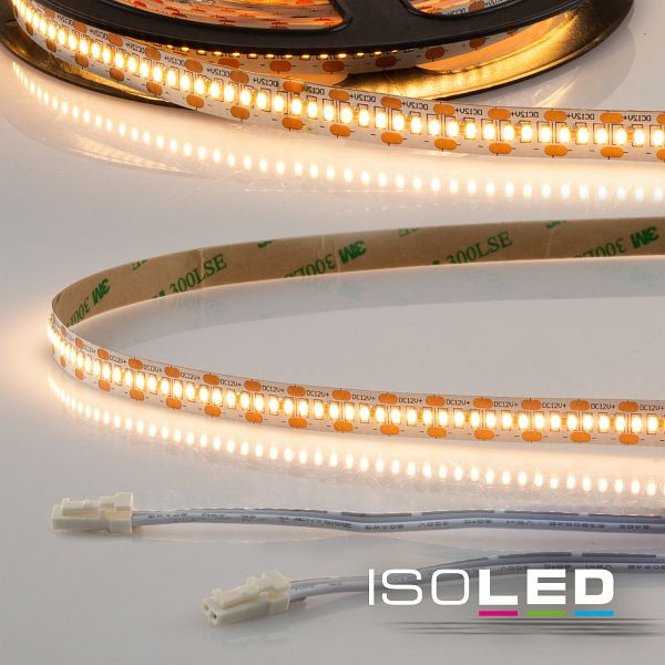 ISOLED LED CRI925 MiniAMP Flexband, 12V DC, 6W, IP20, 2500K, 120cm, beidseitig 30cm Kabel + maleAMP, 300 LED/m, 114501