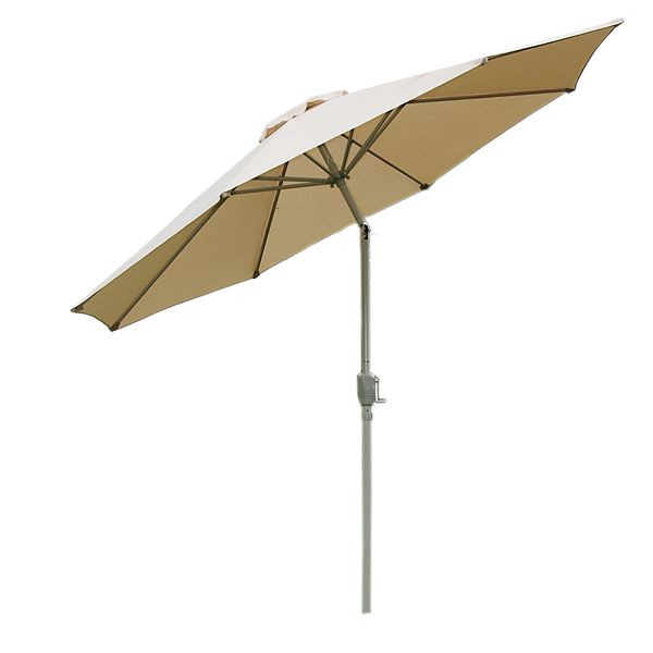 Mendler Sonnenschirm N18, Gartenschirm, Ø 2,7m neigbar Polyester/Alu 5kg, creme, 17218