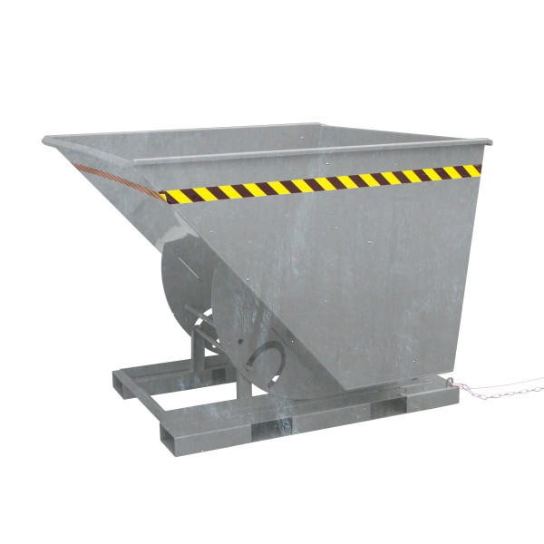 Eichinger Industrie Kippbehälter in hoher Bauhöhe, quer zur und in Fahrtrichtung kippbar, 1000 kg, 600 Liter, feuerverzinkt, 20130900002000