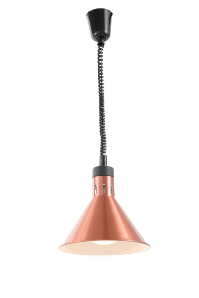 KBS Infrarot Heizlampe Kupfer eloxiert inkl. Leuchtmittel, Pendellänge von 70-150cm, Konischer Korpus aus Aluminium eloxiert, Kupfer, 10974011