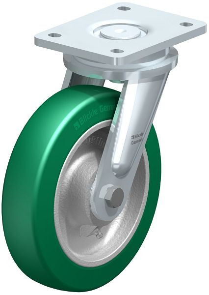 Blickle LO-GST 200K Stahlgeschweißte Schwerlast-Lenkrolle, Blickle Softhane®, Grün, 689711