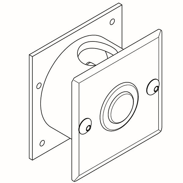 KWC Fernbetätigung, AQUALINE, UP-Dose, Abdeckplatte mit Druckknopf, 2000105558