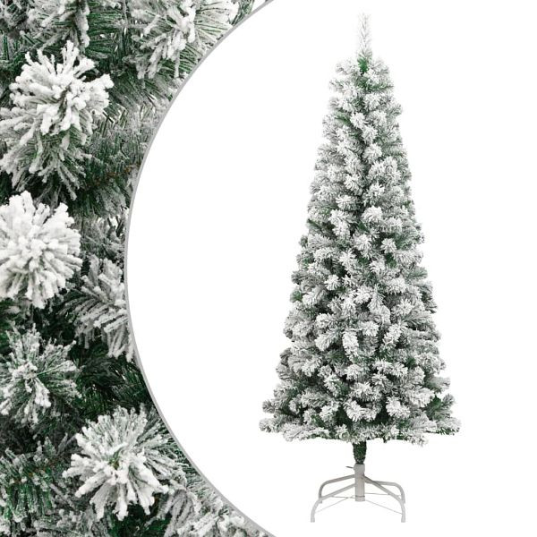 vidaXL Künstlicher Weihnachtsbaum Klappbar Beschneit 210 cm, 358382