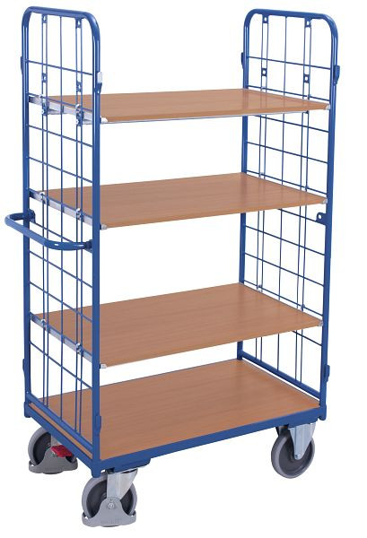 VARIOfit Etagenwagen hoch, Außenmaße: 1.185 x 720 x 1.820 mm, RAL 5010 enzianblau, 3 variable Etagenböden, sw-700.216