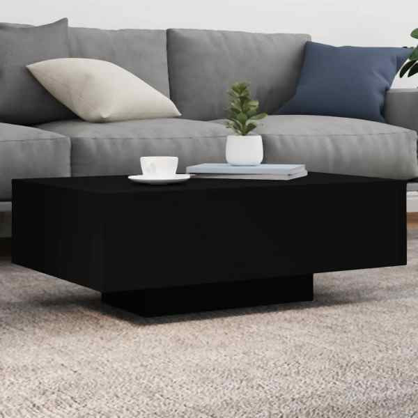 vidaXL Couchtisch mit LED-Leuchten Schwarz 85x55x31 cm, 836610