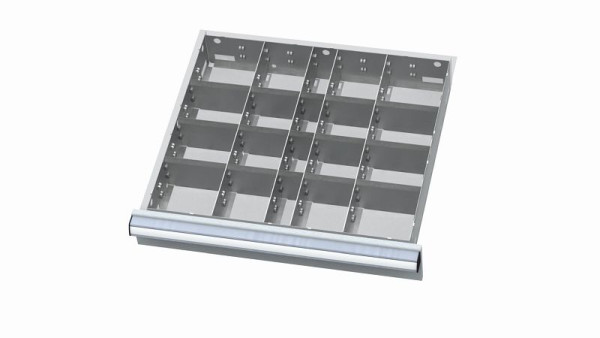 Simplaflex Metalleinteilung für Schubladen, Blendenhöhe: 100/125 mm, Innenmaß 500 x 450 mm, CL6E100MT04