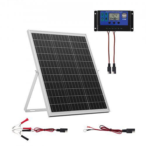 VEVOR 12V 25W Monokristallines Solarpanel-Kit, MPPT-Controller, verstellbare Halterung, IP67 wasserdicht für Auto/Boot/Wohnmobil, ZJKXLDJG25WWGUJFP001Y3