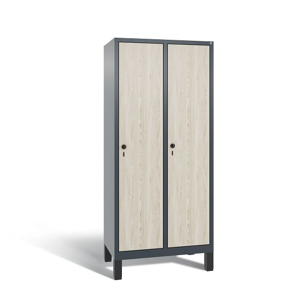 C+P Spind Evolo, 2 Abteile, H1850xB810xT500 mm, Weiß/HPL Esche, 48010-22 S10346