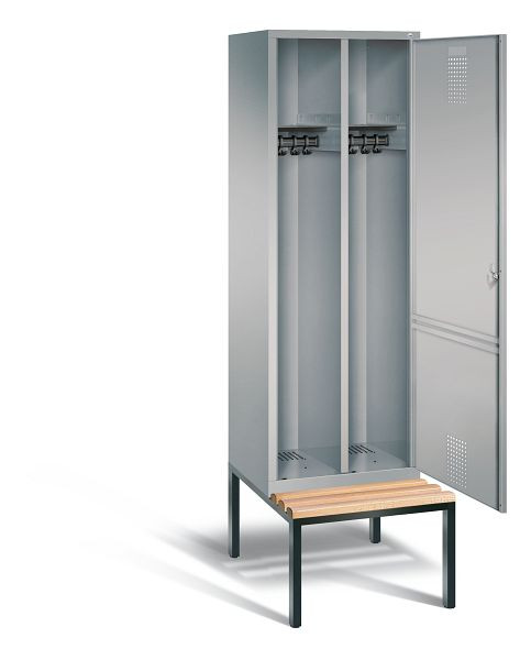 C+P Schwarz-Weiss-Spind Evolo, H2090xB610xT500mm, Farbe: Weißaluminium, 48250-20 S10097