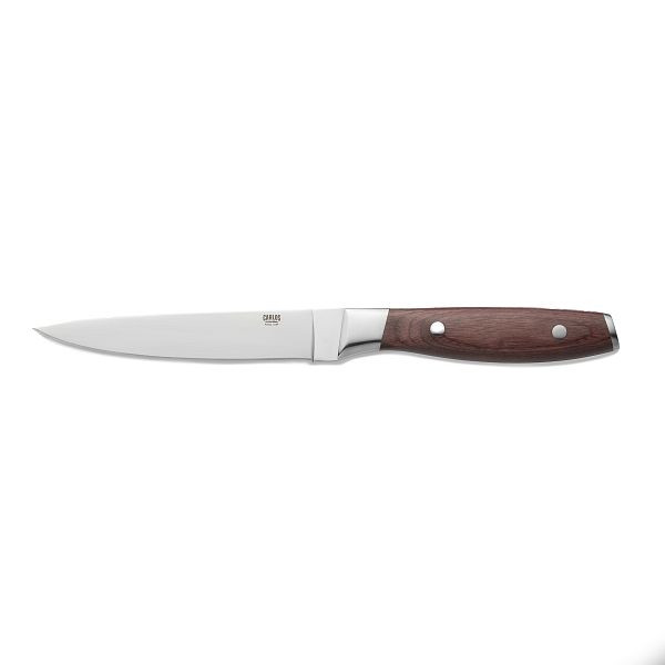 WAS Steakmesser Set CARLOS, mit rotem Pakkaholzgriff, 25 cm, Klingenstahl 420, Holz, VE: 6 Stück, 6426225