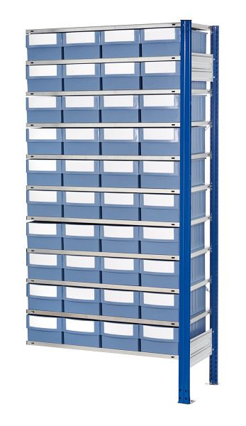 Kappes RasterPlan Steckregal mit Volumenkästen Modell 32, 2000 x 1000 x 400 mm, Anbaufeld, Inklusiv 40 Stück 400 x 235 x 145 mm, 5232.01.2621
