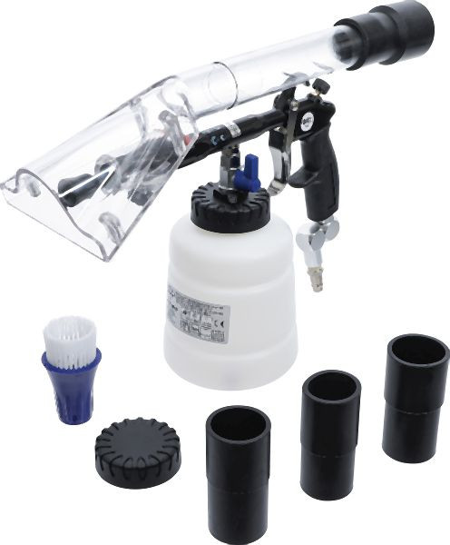 BGS Druckluft-Reinigungspistole mit Bürsten- und Saugaufsatz, 7-teilig, 70150