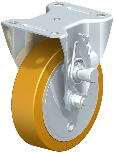 Blickle B-GTH 160K-TML Bockrolle mit Totmannbremse, Blickle Extrathane®, Hellbraun, 842476