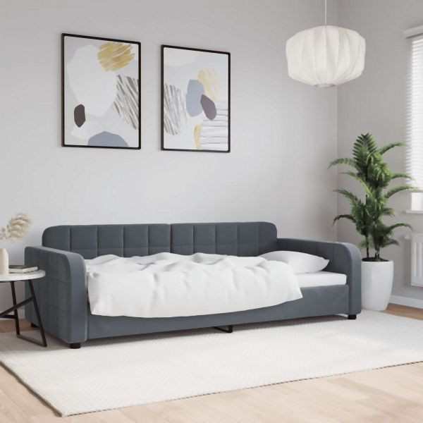 vidaXL Tagesbett Dunkelgrau 90x200 cm Samt, 2-in-1, 354059