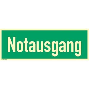 Moedel Notausgang, Textschild, Folie, langnachleuchtend, 160-mcd, 297x105 mm, 60912