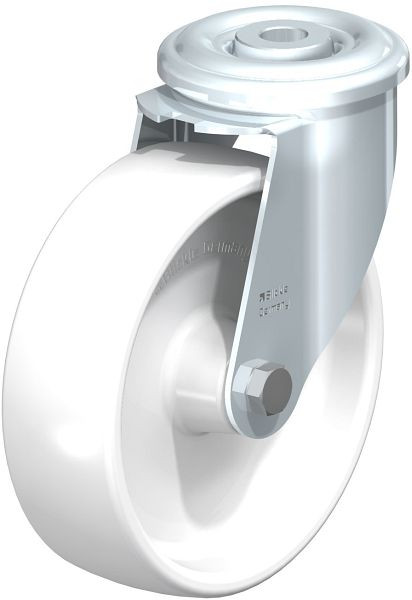 Blickle LER-PPN 125G Stahlblech-Lenkrolle mit Rückenloch, Polypropylen, Weiß, 762894