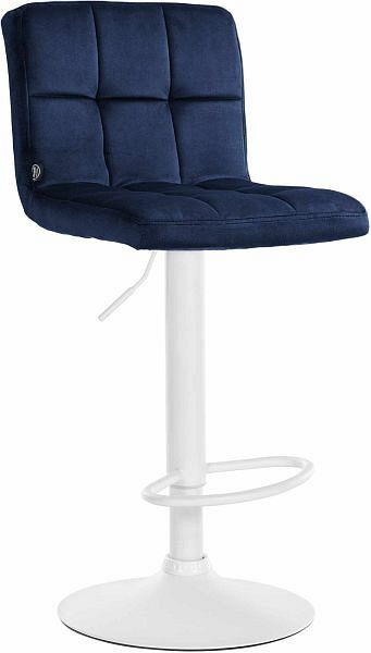 CLP Barhocker Peru Samt weiß, blau, 323780, 4255716313661