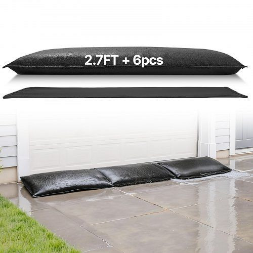 VEVOR Sandsäcke (sandfrei) 6-tlg. (83x43 cm) wiederverwendbar Hochwasserbarriere für Haus Tür Keller Garage, FHPZ6PCS8040ISHWO002V0