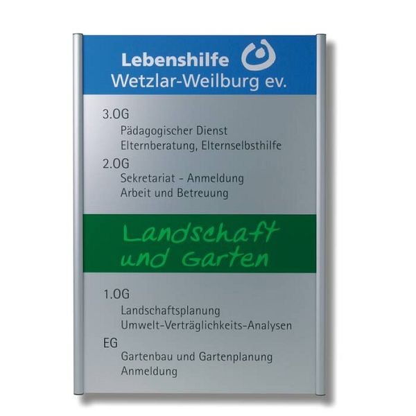 Stein HGS Wegweiser -Unitex G-, 800 x 400 mm, verdeckte Wandmontage (Standard), ohne Farbe, 21627-0101