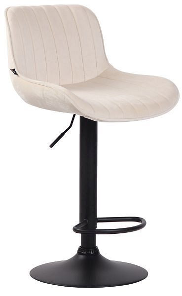 CLP Barhocker Lentini Samt schwarz, creme, 318270, 4251756455040