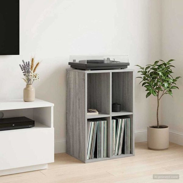 vidaXL Schallplattenschrank Sonoma-Grau 44,5 x 36,5 x 74,5 cm, 8012871