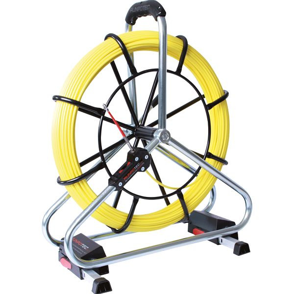 Runpotec Profi-Set Glasfaserstab 80m, Durchmesser 6mm Gewinde RTG 6 mm, inklusive Stahlhaspel 530 mm, 10065