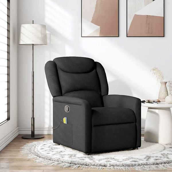 vidaXL Massagesessel Schwarz Stoff, 4015608, 8721158336149