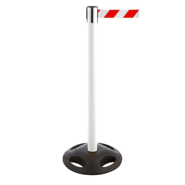 Stein HGS Personenleitsystem -P-Line Utility-, weiß, rot/weiß diagonal (schraffiert), mit Gurtendstück (Standard), 12828m-1302