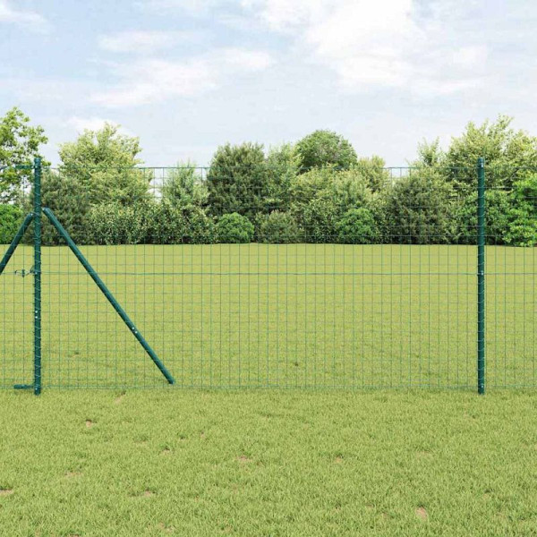 vidaXL Zaun mit Pfosten Grün 1 x 10 m Stahl, 3350274
