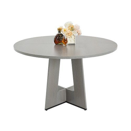 VEVOR Runder Esstisch 120 cm, 90,72 kg belastbar, rustikal, für 4-6 Personen, Holzbeine, Grau (nur Tisch), YXCZBKTZQMDBX9NPKV0