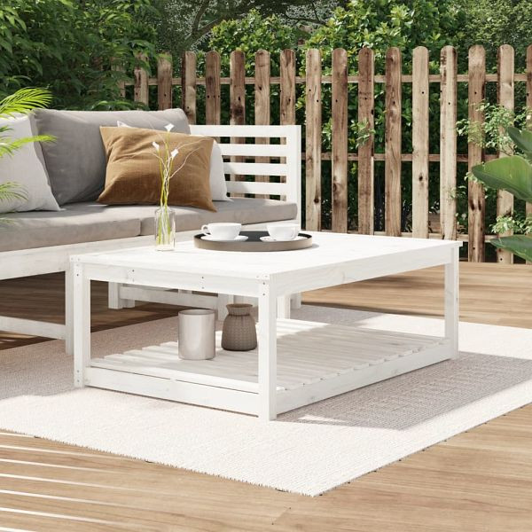 vidaXL Gartentisch Weiß 121x82,5x45 cm Massivholz Kiefer, 824149