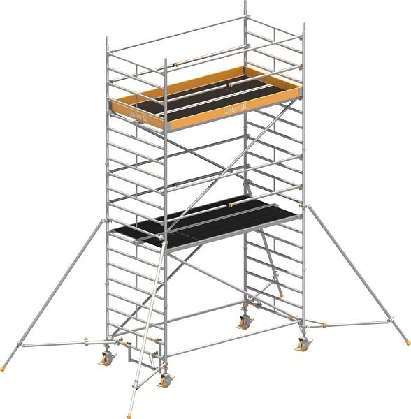 Layher Gerüst Uni Breit P2 mit Uni Telegeländer und Gerüststützen, Max. Plattformhöhe: 4,20 m, 1412124