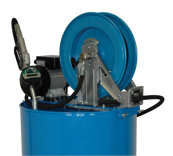 Rapid Ölabgabeset in elektrischer Ausführung und mit Schlauchaufroller, zur Montage auf ein 200 Liter-Fass, eichfähig, 22 004
