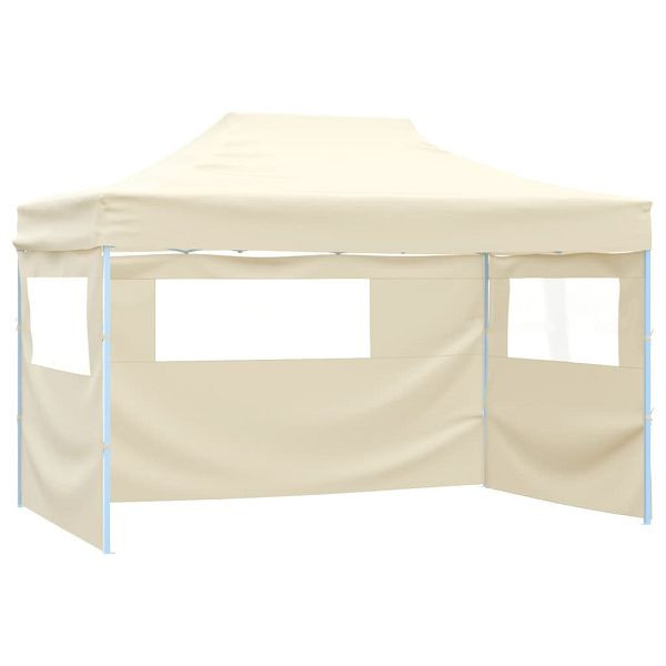 vidaXL Faltzelt mit 3 Seitenteilen 3x4,5 m Creme, 44972