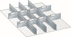 LISTA Set Schlitzwände und Trennbleche 27x36E (BxTxFH) 459x612x50mm, 3 Schlitzwände, 6 Trennbleche 6 E, 2 Trennbleche 9E, 100.249.000
